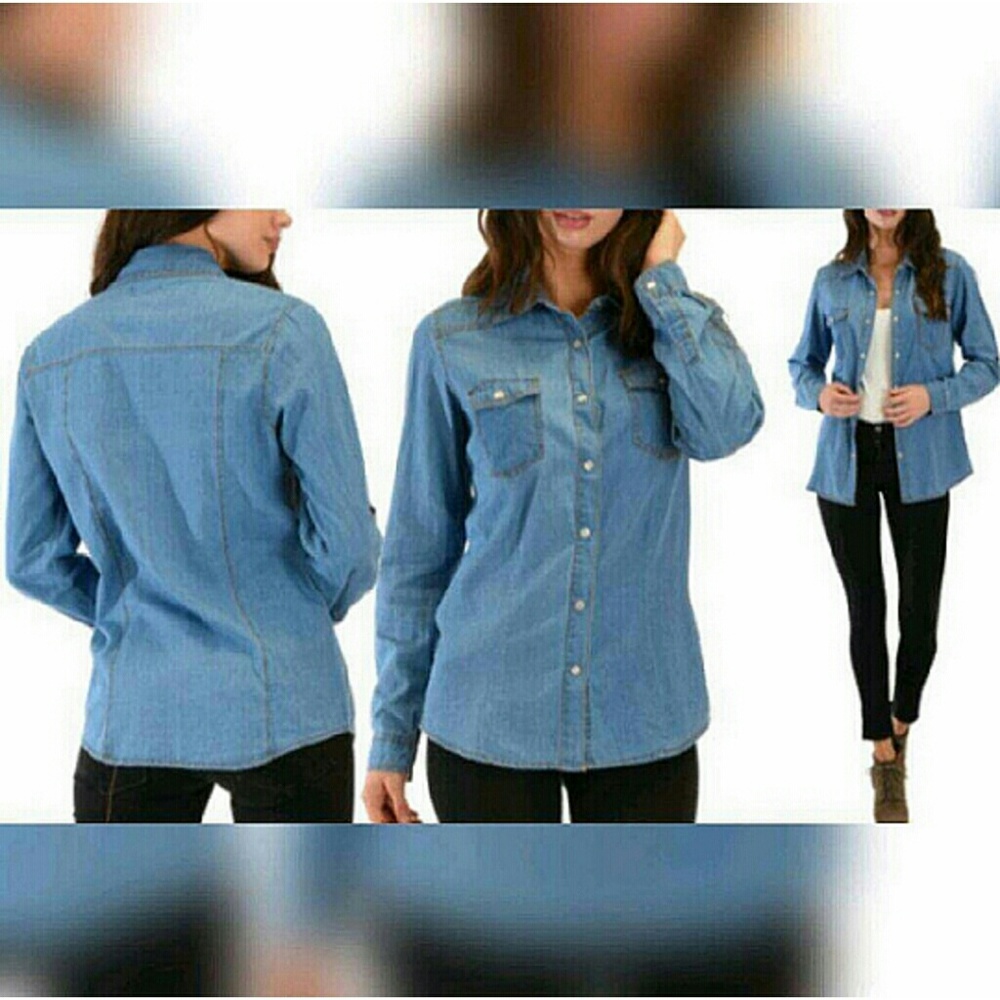 J.W Signature Light Denim Wash Chambray Shirt